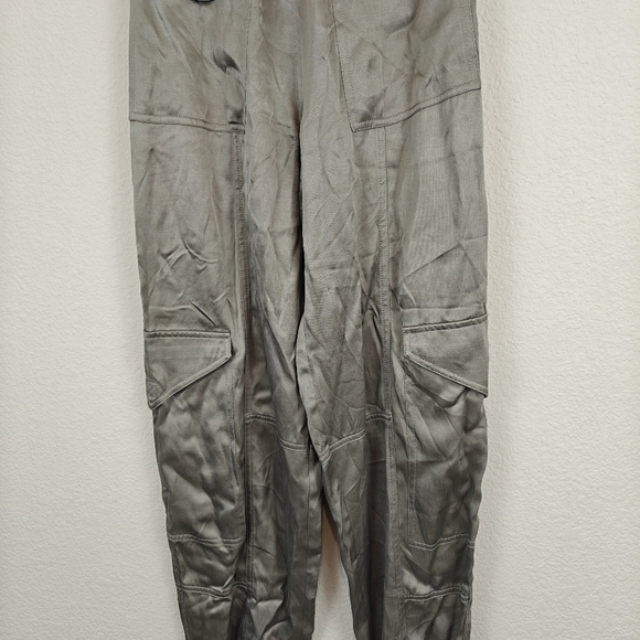 GANNI NWOT Frost Grey Washed Satin Trousers Relaxed Fit Size 2 Women's - Picture 7 of 15